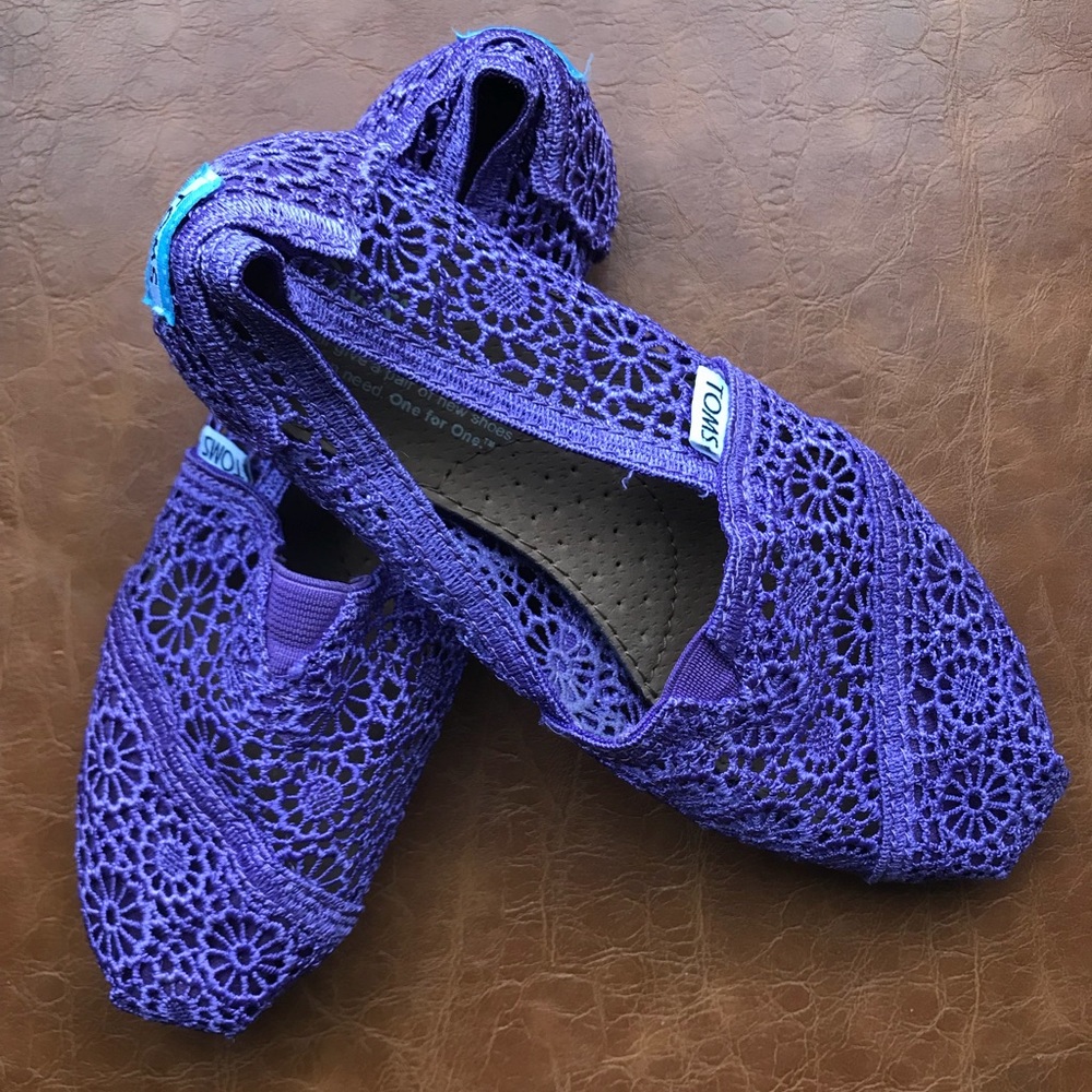 TOMS Purple Crochet